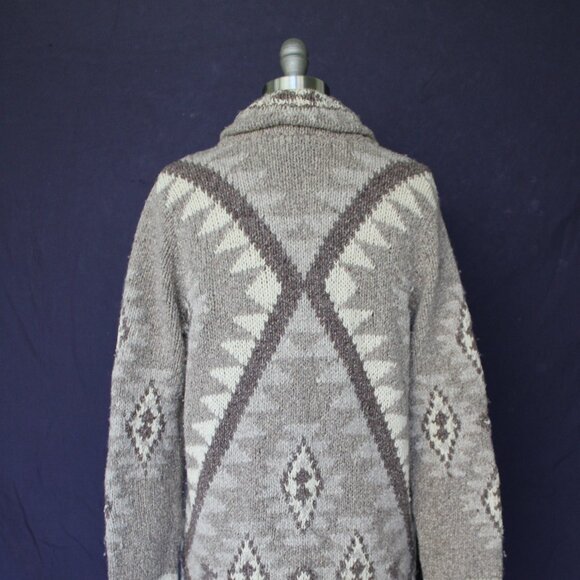Ralph Lauren Polo RRL Wool Silk Hand Knit Aztec Southwestern cardigan sweater M - Picture 9 of 10